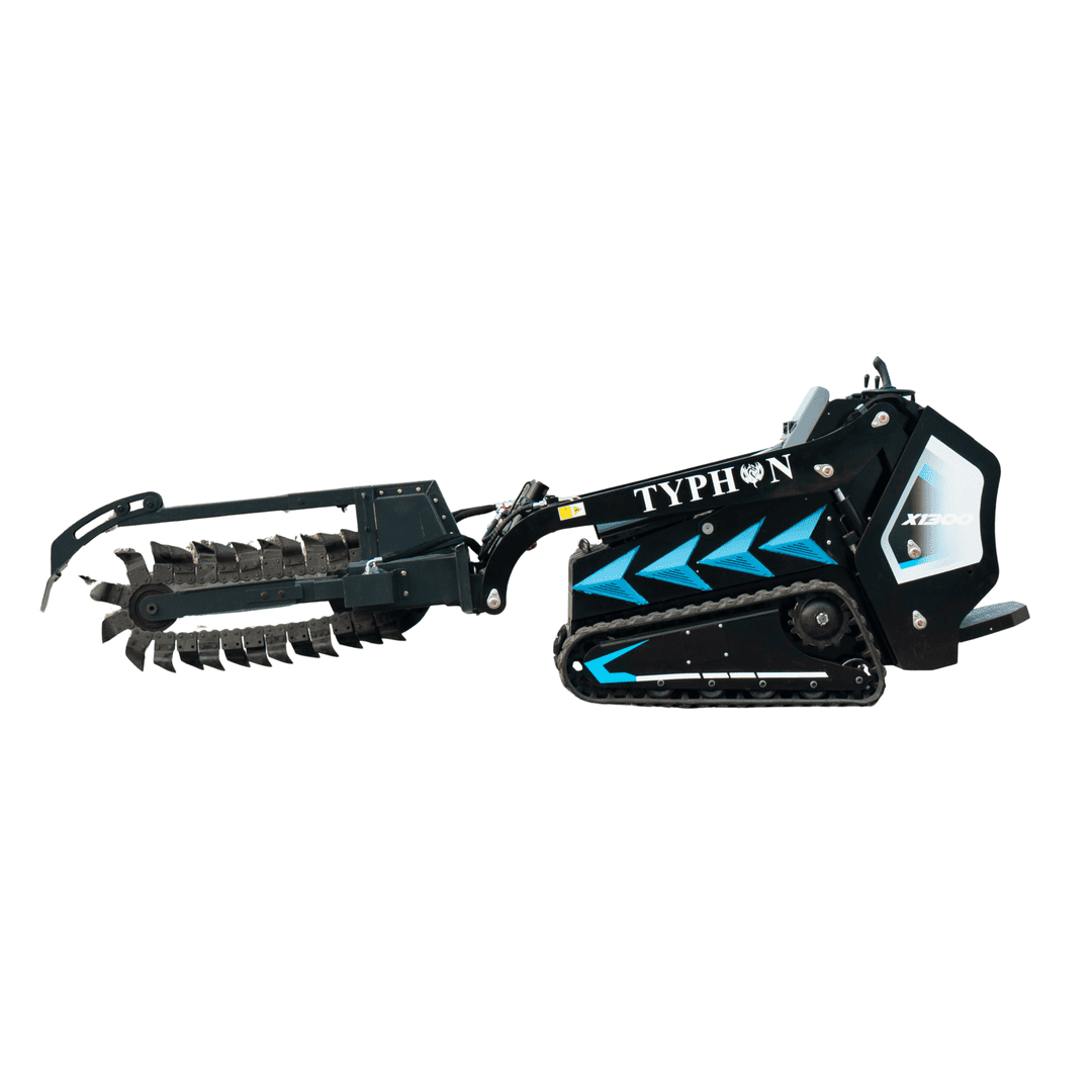 Top Compact & Mini Excavator Diggers- TYPHON Machinery 800mm Hydraulic Chain Trencher Attachment for TYPHON STOMP X1300 & STOMP 509 Mini Skid Steers - Image 8