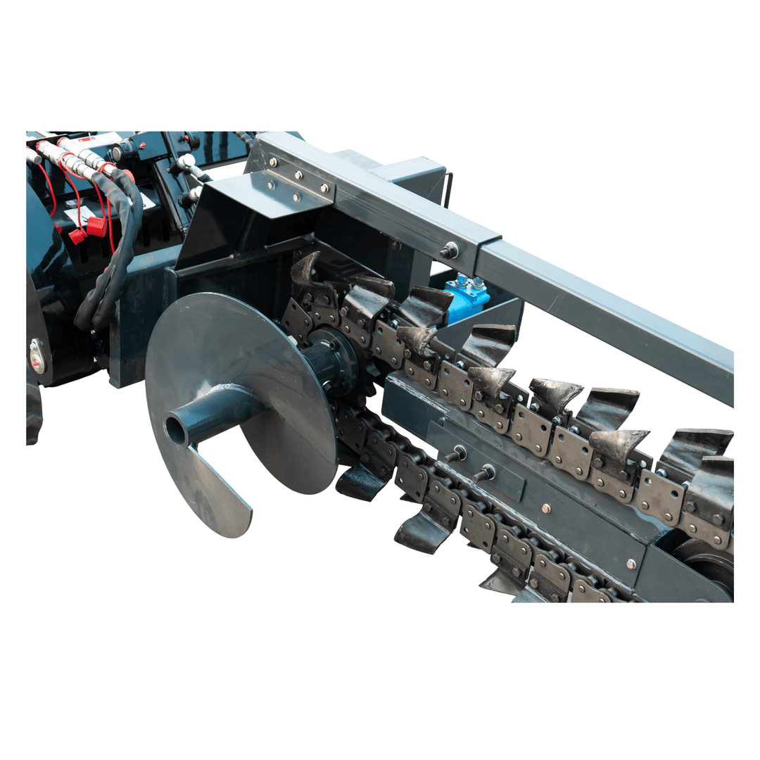 Top Compact & Mini Excavator Diggers- TYPHON Machinery 800mm Hydraulic Chain Trencher Attachment for TYPHON STOMP X1300 & STOMP 509 Mini Skid Steers - Image 6