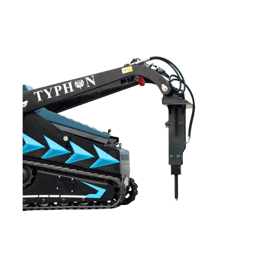 Top Compact & Mini Excavator Diggers- TYPHON Machinery Hydraulic Rock & Concrete Breaker Hammer Attachment for TYPHON STOMP X1300 & STOMP 509 Mini Skid Steer Loader - Image 9