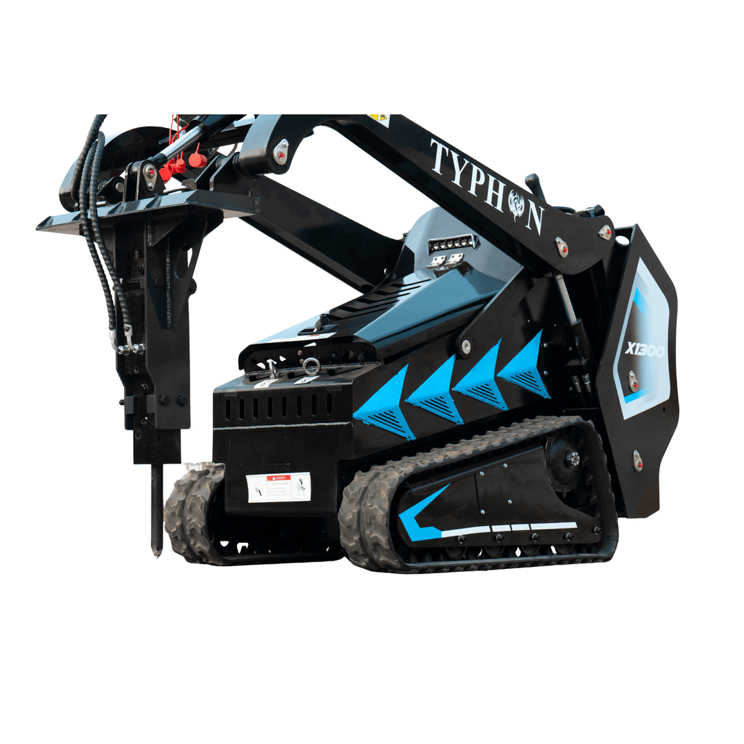 Top Compact & Mini Excavator Diggers- TYPHON Machinery Hydraulic Rock & Concrete Breaker Hammer Attachment for TYPHON STOMP X1300 & STOMP 509 Mini Skid Steer Loader - Image 5