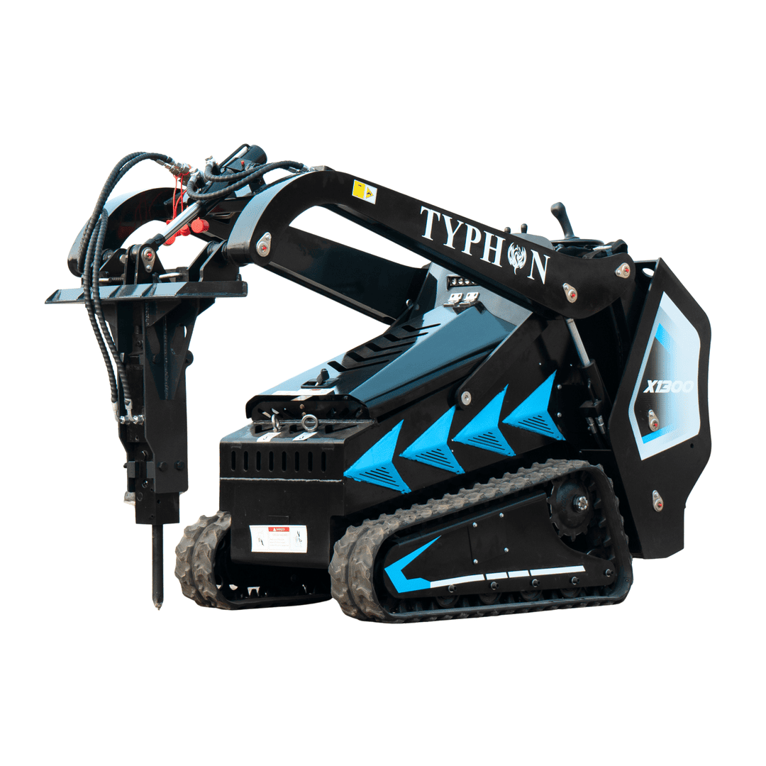 Top Compact & Mini Excavator Diggers- TYPHON Machinery Hydraulic Rock & Concrete Breaker Hammer Attachment for TYPHON STOMP X1300 & STOMP 509 Mini Skid Steer Loader - Image 6