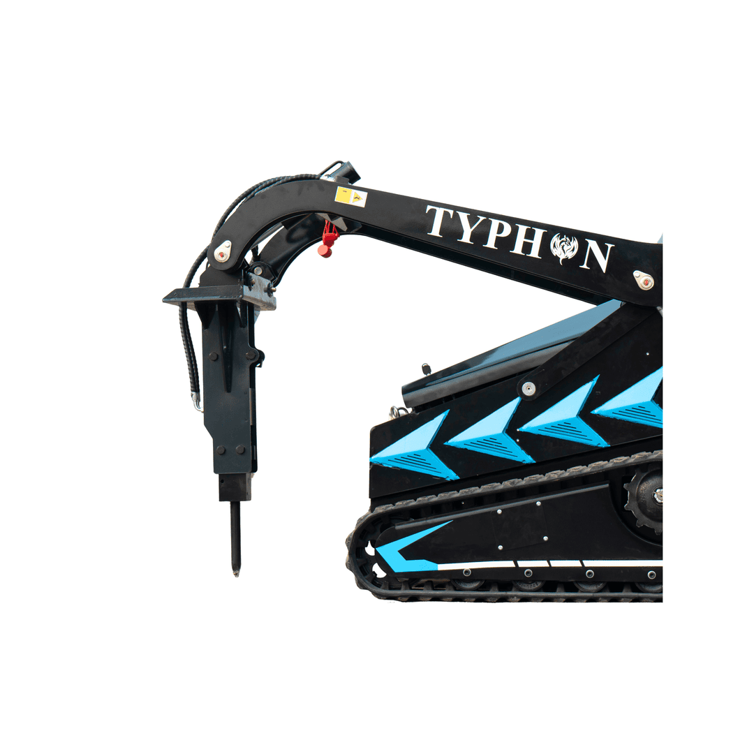 Top Compact & Mini Excavator Diggers- TYPHON Machinery Hydraulic Rock & Concrete Breaker Hammer Attachment for TYPHON STOMP X1300 & STOMP 509 Mini Skid Steer Loader - Image 2