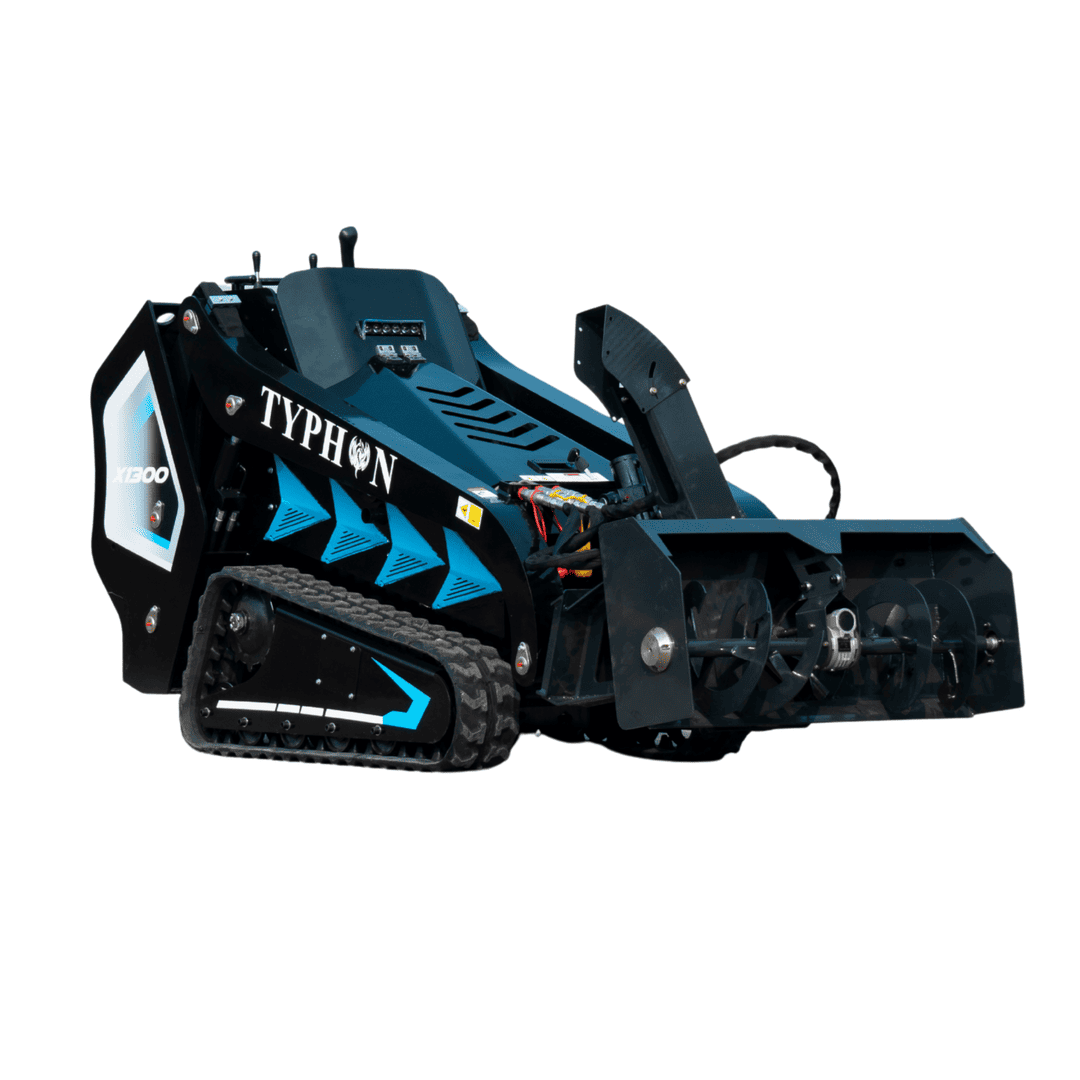 Top Compact & Mini Excavator Diggers- TYPHON Machinery 1100mm Hydraulic Snow Blower Attachment for TYPHON STOMP X1300 & STOMP 509 Mini Skid Steers - Image 11