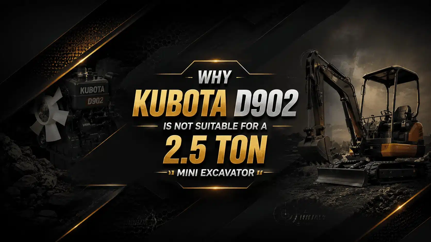 Top Compact & Mini Excavator Diggers- TYPHON Machinery Why Kubota D902 Is Not Suitable for a 2.5 Ton Mini Excavator