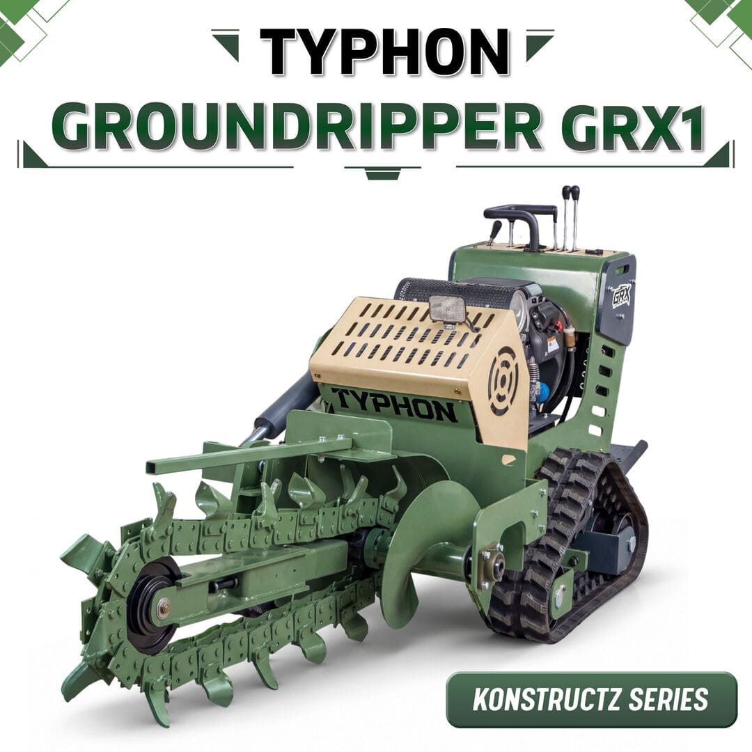 Top Compact & Mini Excavator Diggers- TYPHON Machinery TYPHON GroundRipper GRX1 Compact Track Trencher Konstructz Series w/ Honda GX690 22.1HP Engine - Image 8