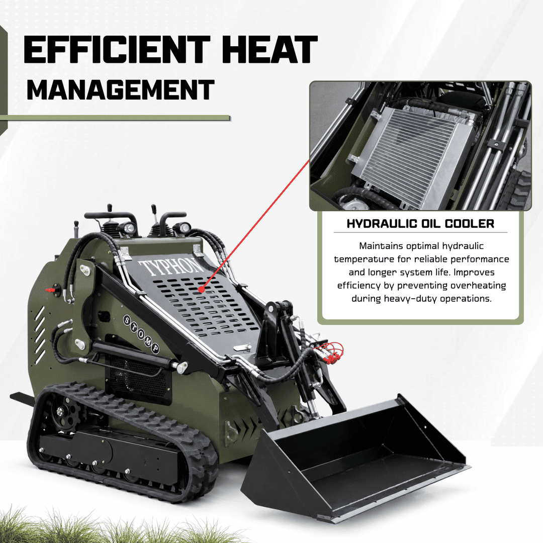 Top Compact & Mini Excavator Diggers- TYPHON Machinery TYPHON STOMP 502 PRO Mini Skid Steer Loader - 22.1HP Honda GX690 V-Twin, Air-Cooled, 3-pump, 3-valve - Image 5