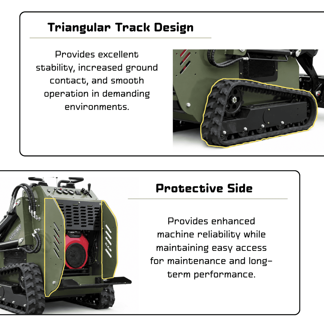 Top Compact & Mini Excavator Diggers- TYPHON Machinery TYPHON STOMP 502 PRO Mini Skid Steer Loader - 22.1HP Honda GX690 V-Twin, Air-Cooled, 3-pump, 3-valve - Image 9