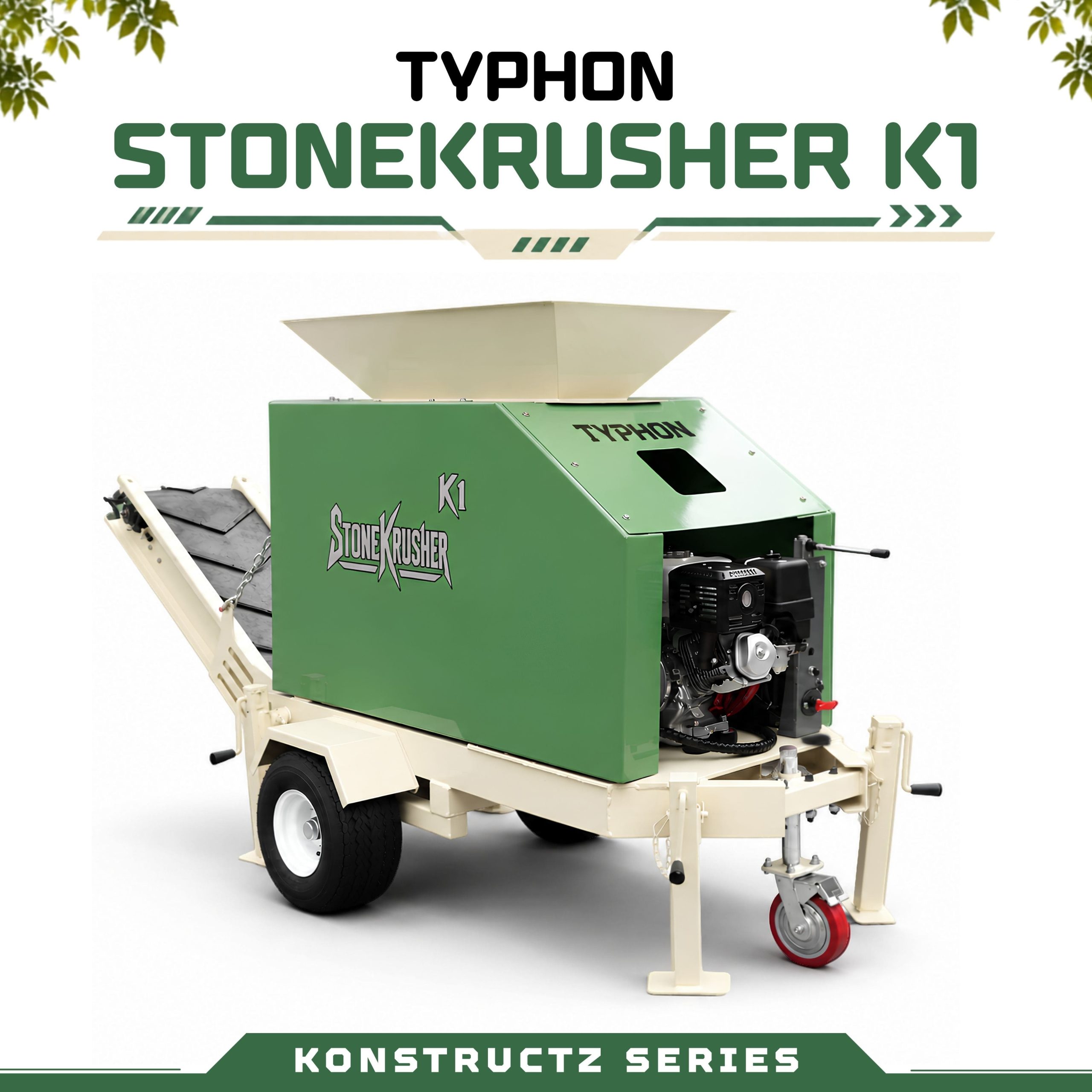 Top Compact & Mini Excavator Diggers- TYPHON Machinery TYPHON STONEKRUSHER K1 Compact Rock Crusher 11.7 HP Honda GX390 Towable Jaw Crusher Konstructz Series - Image 10