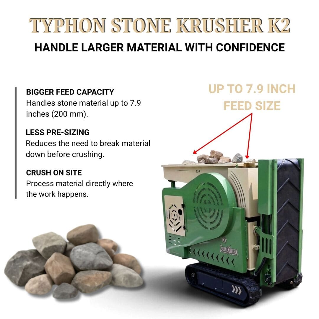 Top Compact & Mini Excavator Diggers- TYPHON Machinery TYPHON STONEKRUSHER K2 Konstructz Series Tracked Jaw Crusher 22.1 HP Honda GX690 Heavy-Duty Rock & Concrete - Image 5