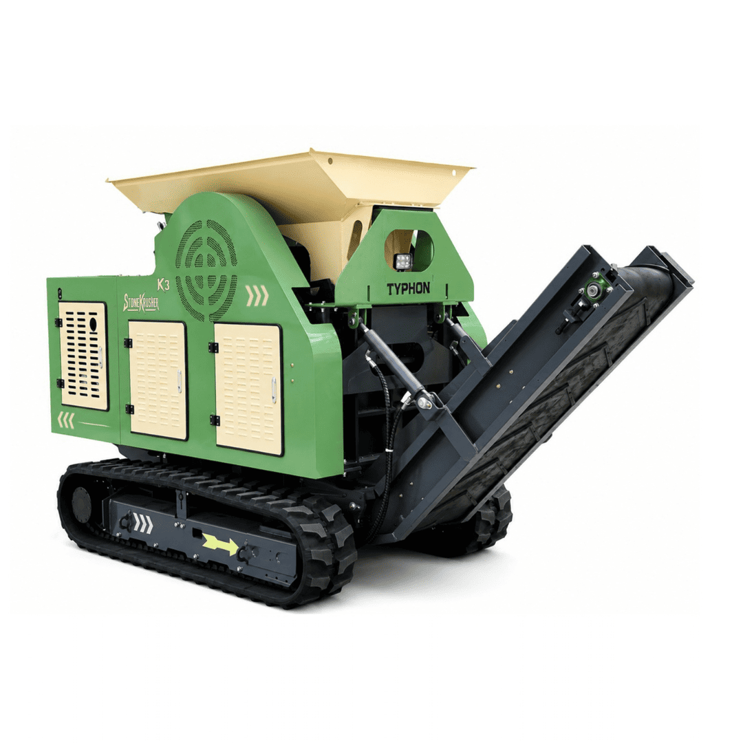 Top Compact & Mini Excavator Diggers- TYPHON Machinery TYPHON STONEKRUSHER K3 Tracked Jaw Crusher – 24.8 HP Kubota D1105, 5–10 TPH, Self-Propelled Mobile Rock Crusher - Image 13