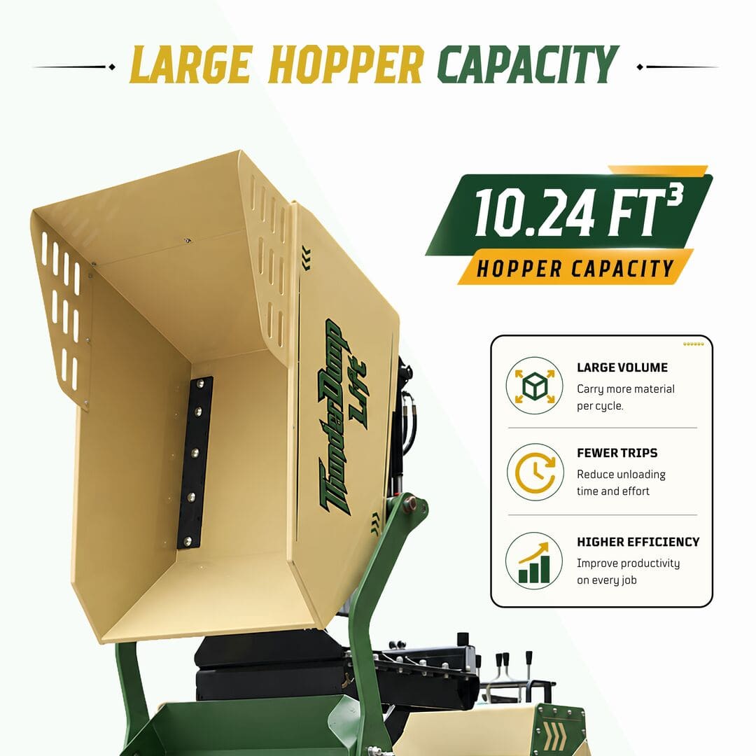 Top Compact & Mini Excavator Diggers- TYPHON Machinery TYPHON ThunderDump Lift KONSTRUCTZ Series Tracked Dumper, 2,205 lb Load Capacity Honda GX390 11HP Gas Engine, - Image 5
