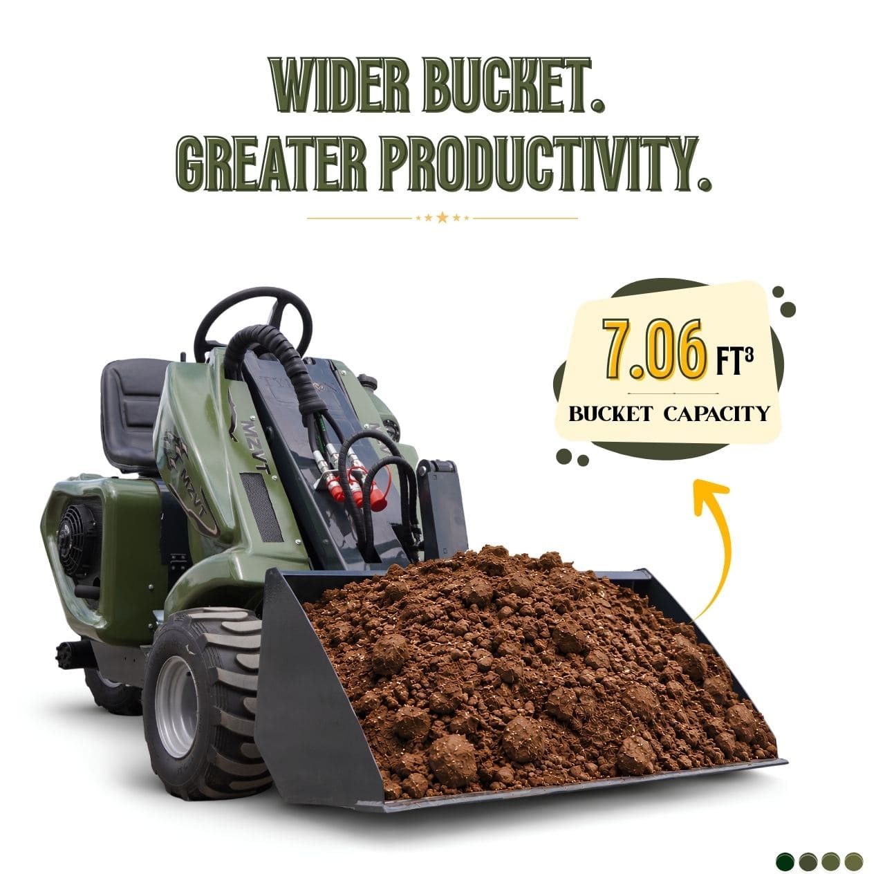 Top Compact & Mini Excavator Diggers- TYPHON Machinery New TYPHON MZVT Compact Tri-Wheel Loader with 22.1 HP EPA-Certified Honda GX690 V-Twin Gas Engine, 360° Steering & 772 lb Load Capacity - Image 5