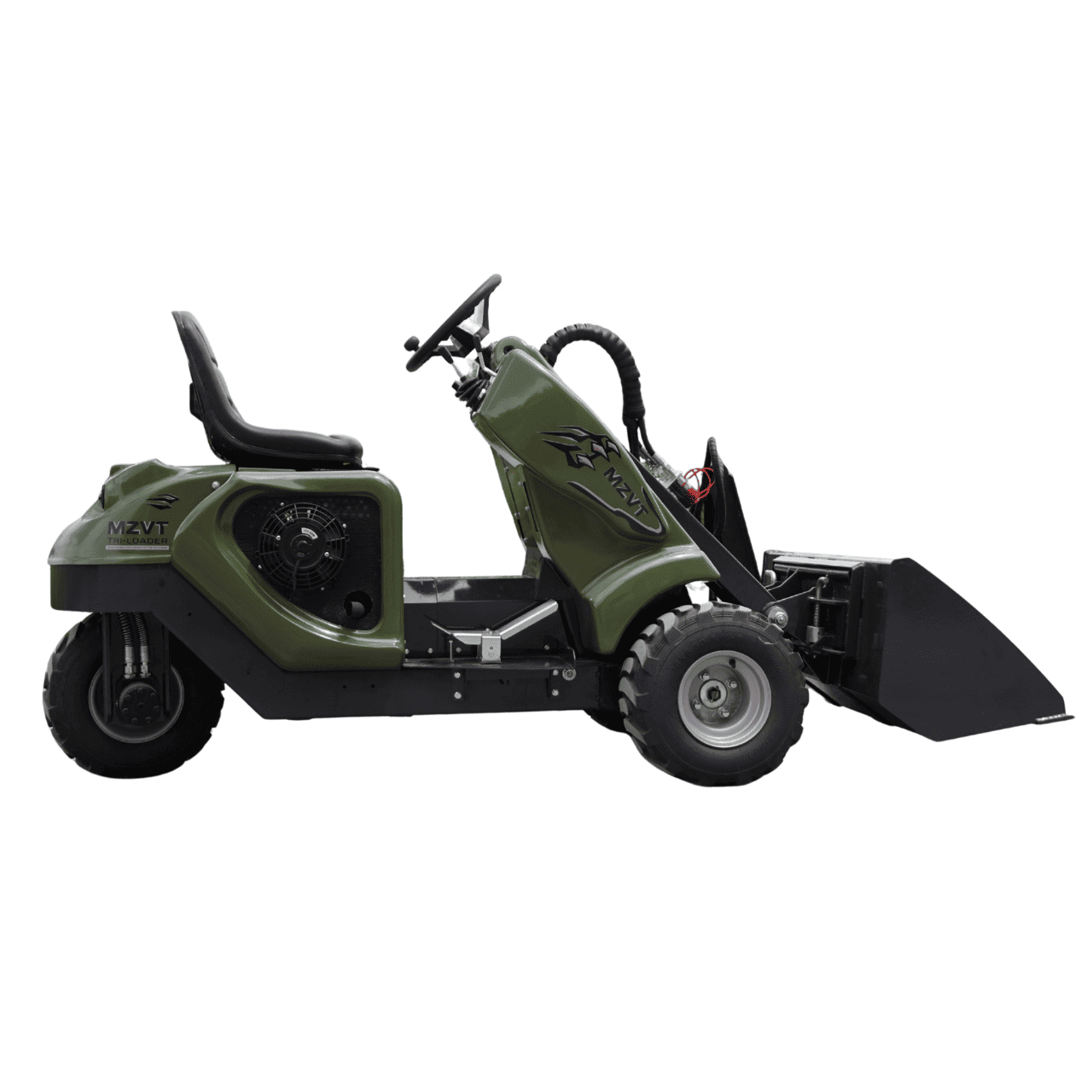Top Compact & Mini Excavator Diggers- TYPHON Machinery New TYPHON MZVT Compact Tri-Wheel Loader with 22.1 HP EPA-Certified Honda GX690 V-Twin Gas Engine, 360° Steering & 772 lb Load Capacity - Image 13
