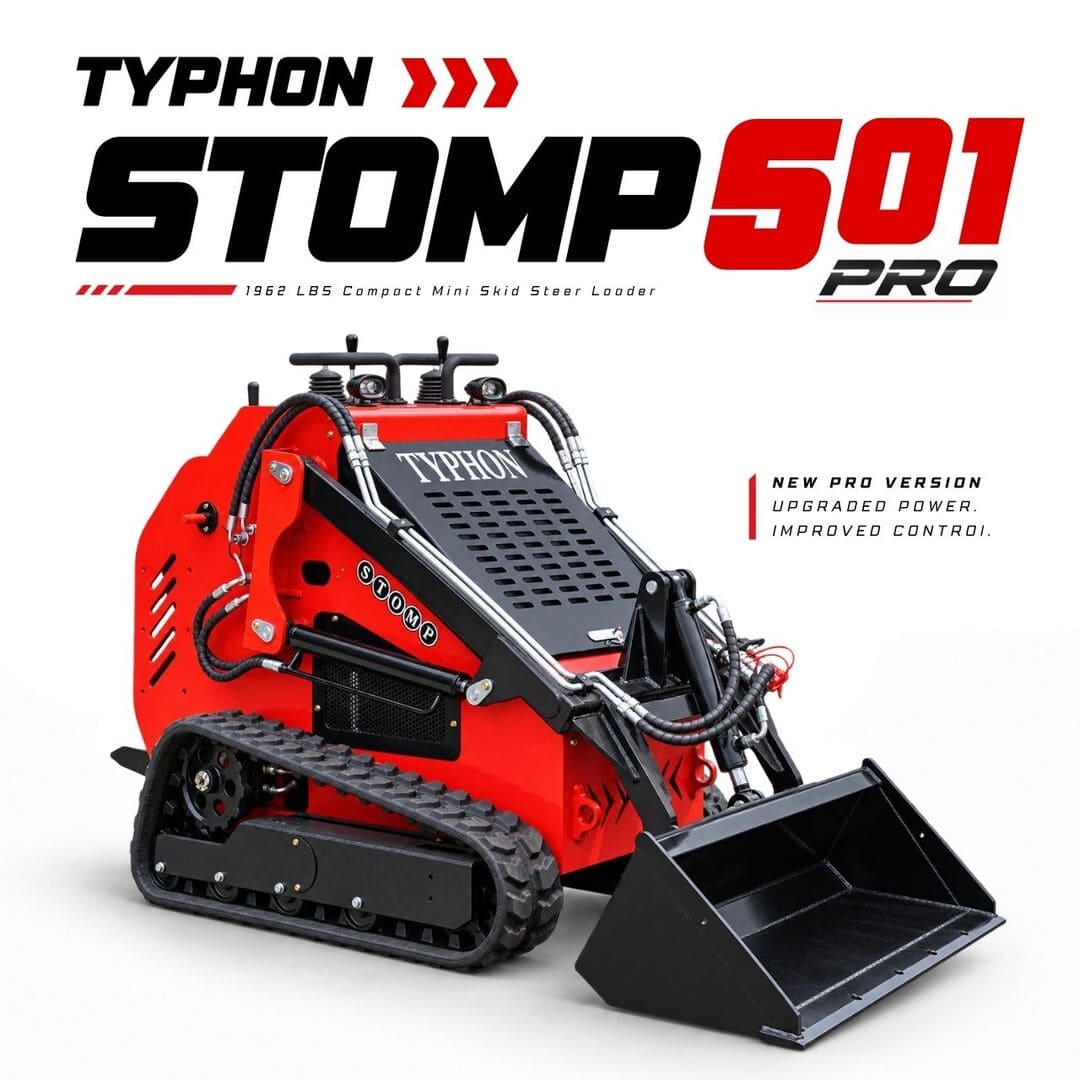 Top Compact & Mini Excavator Diggers- TYPHON Machinery TYPHON STOMP 501 PRO Compact Skid Steer Loader with 23 HP at 3600 RPM Briggs & Stratton EPA-Certified Engine & 992 lb Maximum Lifting Force - Image 4