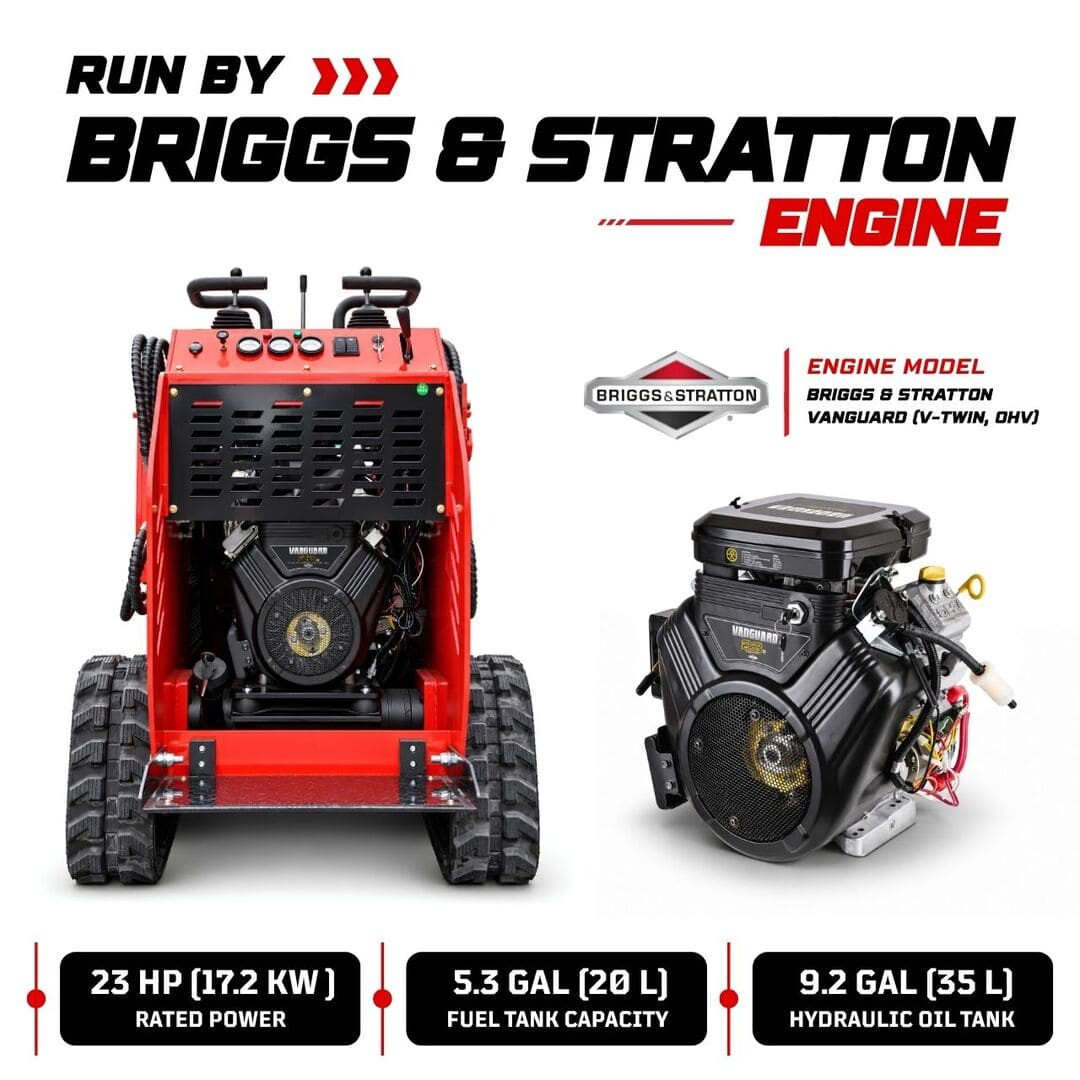Top Compact & Mini Excavator Diggers- TYPHON Machinery TYPHON STOMP 501 PRO Compact Skid Steer Loader with 23 HP at 3600 RPM Briggs & Stratton EPA-Certified Engine & 992 lb Maximum Lifting Force - Image 3