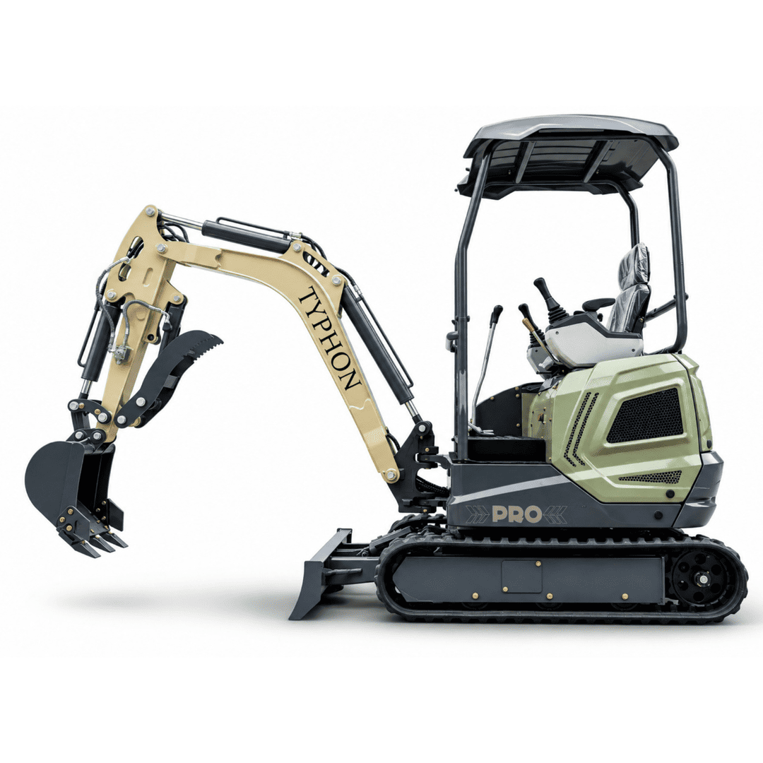 Top Compact & Mini Excavator Diggers- TYPHON Machinery TYPHON TERROR XVII PRO 3800 lb Mini Excavator, EPA Certified Kubota D902 Diesel Power with Integrated Hydraulic Oil Cooler & Swing Boom - Image 10