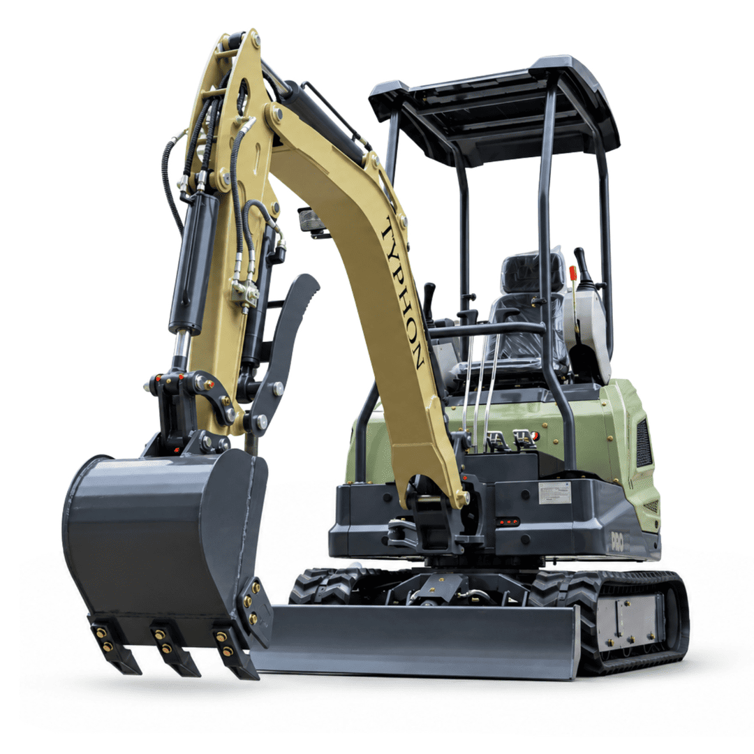 Top Compact & Mini Excavator Diggers- TYPHON Machinery TYPHON TERROR XVII PRO 3800 lb Mini Excavator, EPA Certified Kubota D902 Diesel Power with Integrated Hydraulic Oil Cooler & Swing Boom - Image 12