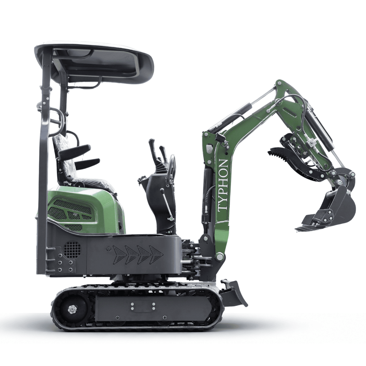 Top Compact & Mini Excavator Diggers- TYPHON Machinery TYPHON TERROR XI 1.1 Ton Mini Excavator, Briggs & Stratton USA Engine with Hydraulic Oil Cooler, Swing Boom & Double-Sided Throttle Valve - Image 9