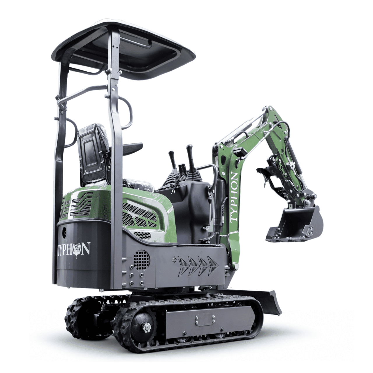Top Compact & Mini Excavator Diggers- TYPHON Machinery TYPHON TERROR XI 1.1 Ton Mini Excavator, Briggs & Stratton USA Engine with Hydraulic Oil Cooler, Swing Boom & Double-Sided Throttle Valve - Image 10